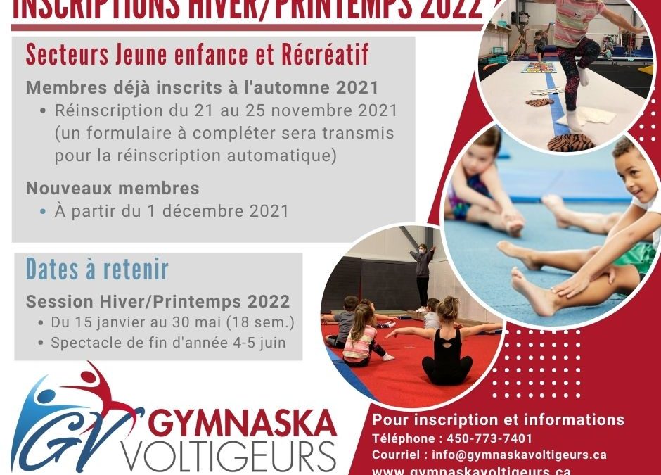 Inscription Hiver/Printemps 2022