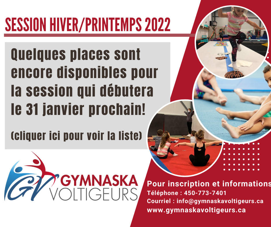 Places disponibles - Hiver 2022