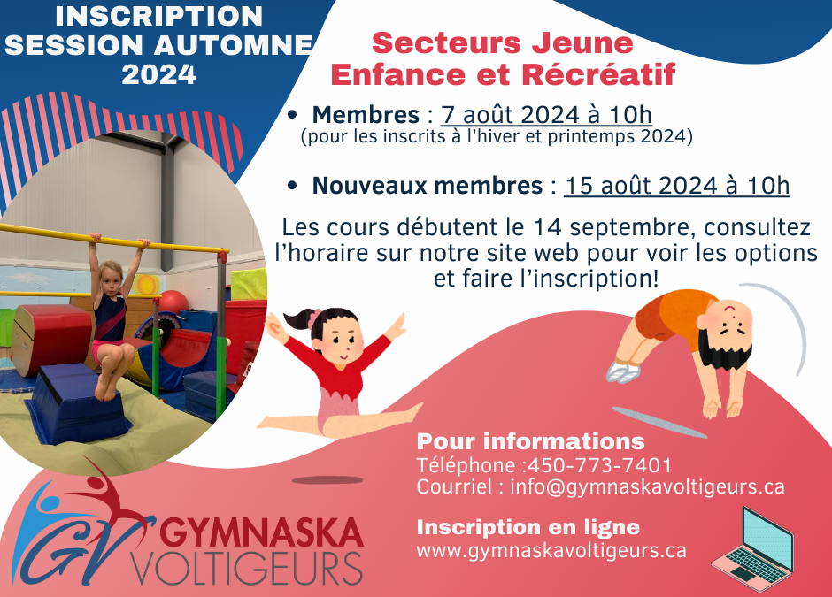 Inscriptions Automne 2024